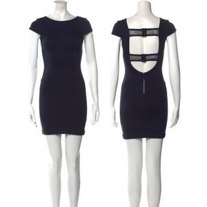 Alice + Olivia Navy Blue Cut Out Open Back Mini Dress Bodycon Cap Sleeve